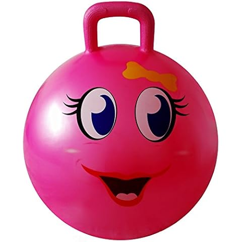 AppleRound Hippity Hoppity Hopball with Ball Pump, 18in/45cm Diameter for Age 3-6, Kangaroo Bouncer, Space Hopper Ball with Handle for Children, Printed Design (Girl) Cover