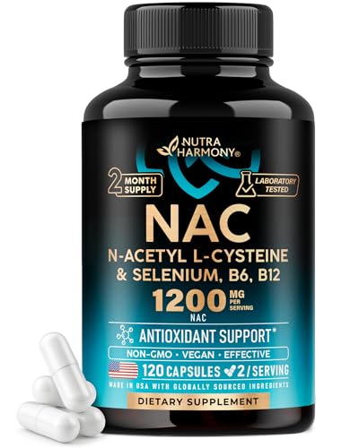 NAC Supplement | Selenium | B6 | B12 - Antioxidant, Immune Support - N Acetyl Cysteine 600 mg per...