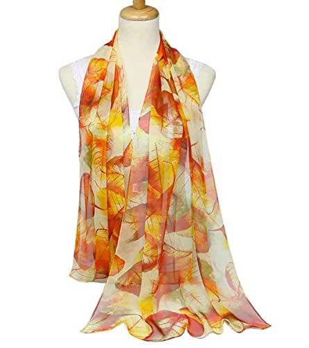 Image of Pokeedioty Scarfs for Women Lightweight Scarves Elegant Floral Pattern Sheer Scarfs Shawls Wraps