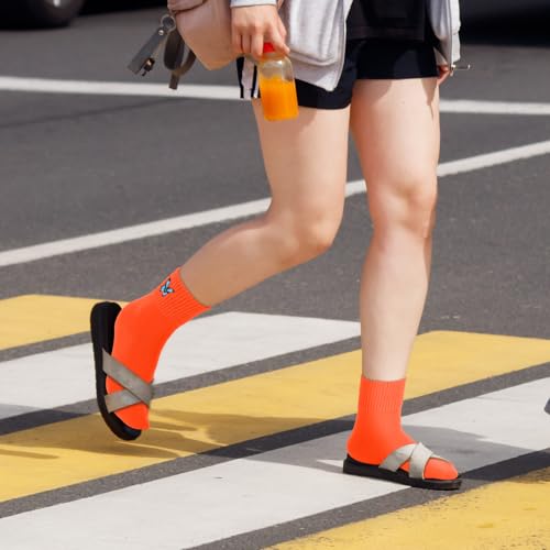 Image of Eurzom 10 Pairs Socks Womens Crew Elastic Ankle Length Cotton Socks Aesthetic Cute Lightweight Low Cut Gifts for Women