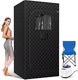 Portable Sauna Tent, Portable Sauna for Home Sauna Box with 3L 1200 W Steam Generator, Remote Control, Foldable Chair (Black) Image