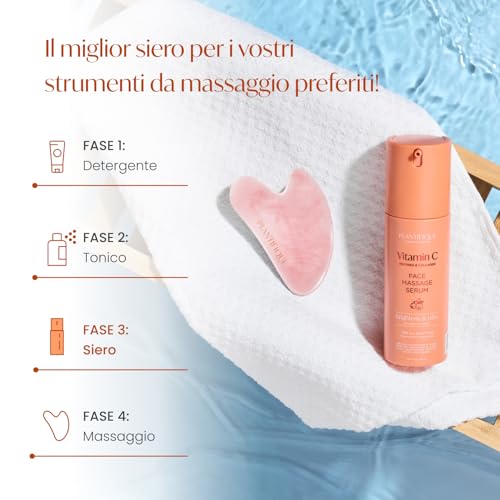 PLANTIFIQUE Siero Viso Antirughe e Antimacchie, Olio da Massaggio Siero Vitamina C per Gua Sha, Siero Contorno Occhi con Peptidi e Collagene, Cosmetica Coreana Acido Ialuronico Viso Niacinamide Siero - 5
