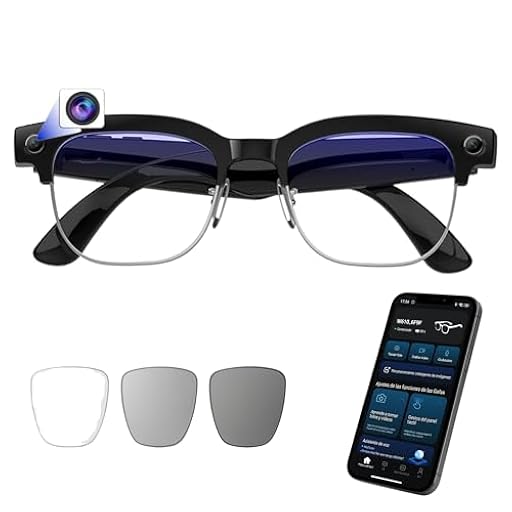 smartia – Gafas Inteligentes con cámara, Modelo 2026, App en español, Gafas Bluetooth Sonido Hi-Fi, IA GPT 5 integrada por Voz, Smart Glasses fotocromáticas, Cámara de 33 MP 4K (Vision Pro Modern) | Ya disponible en tu tienda friki favorita! En mundofriki.es!
