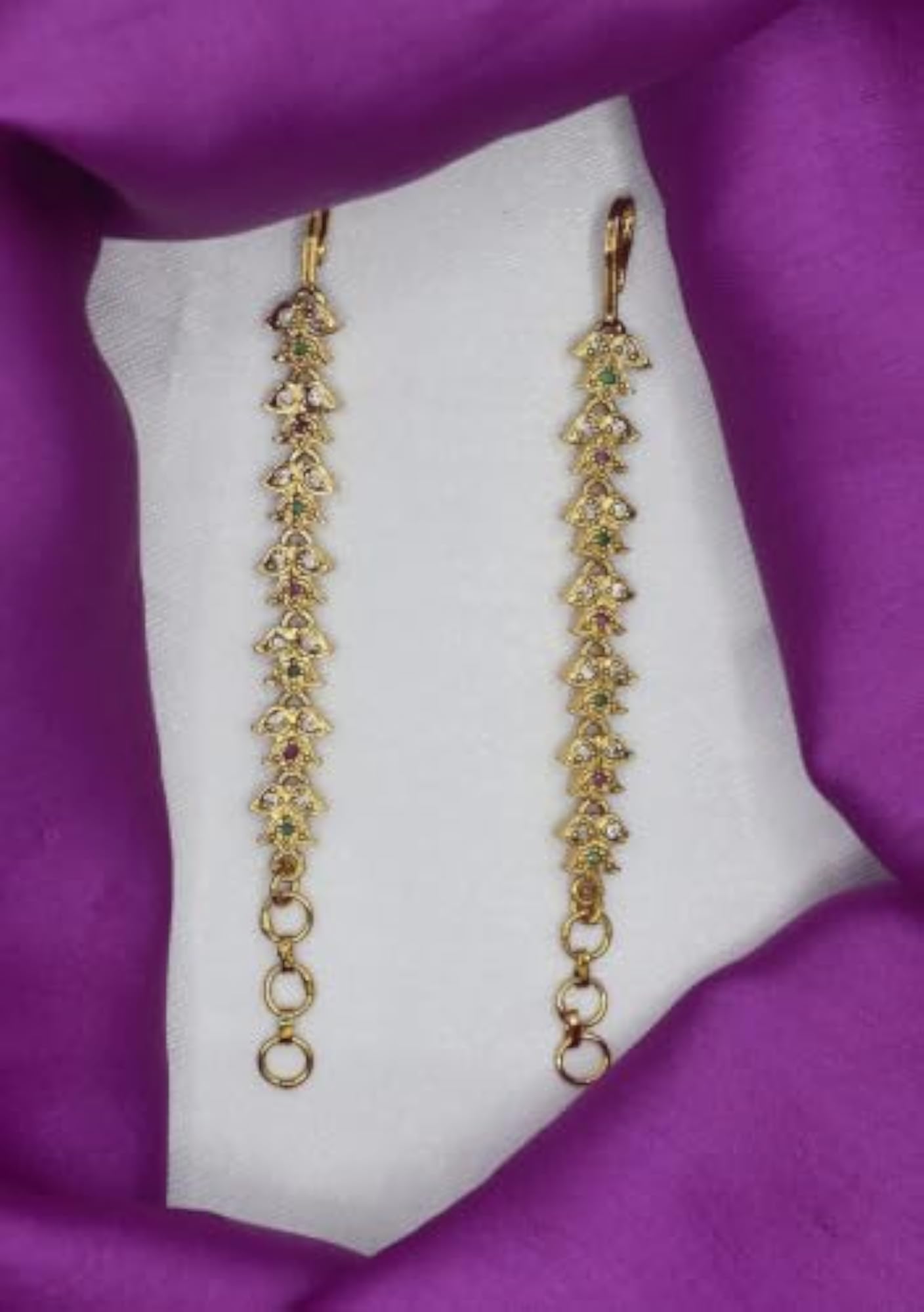 Gold Plated CZ Mati Earrings for Women and Girls