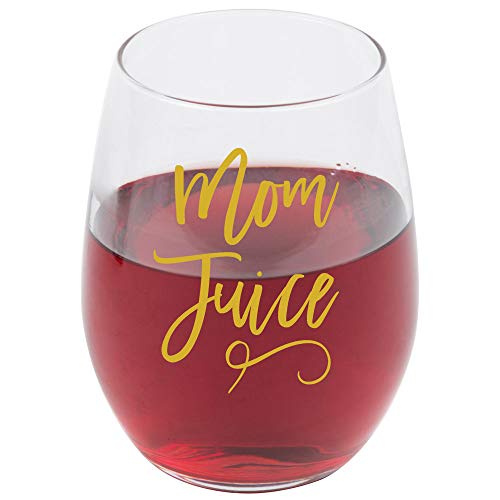 Mom Juice Funny Wine Glass Momstir 15oz Gift for Moms - Mother's Day