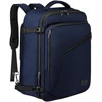 MATEIN Bagage Cabine 55x35x25, 50L Extensible Air France Sac de Voyage, Sac a Dos Voyage Cabine Avion pour Ordinateur 18 Pouces, pour Homme Femme Loisir Rentrée Scolaire École Travail, Bleu