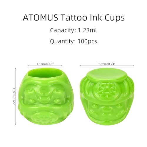 ATOMUS 4 Colors Mixed Disposable Tattoo ink cups 200pcs Pigment Caps Permanent Makeup Container Cap for Holding Tattoo Ink Accessories - Image 2
