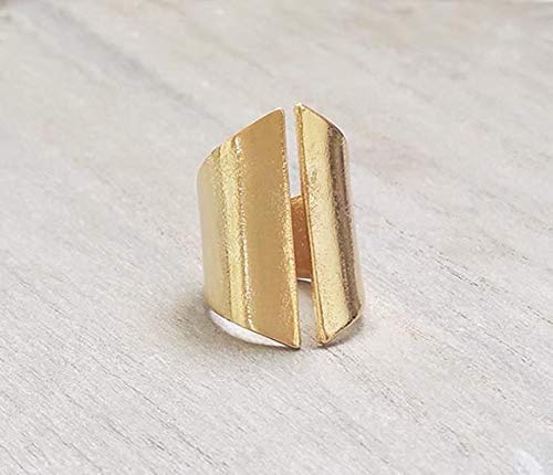 Statment Ring Adjustable Gold Ring Big Ring Cuff Ring Gold Gold Long Ring