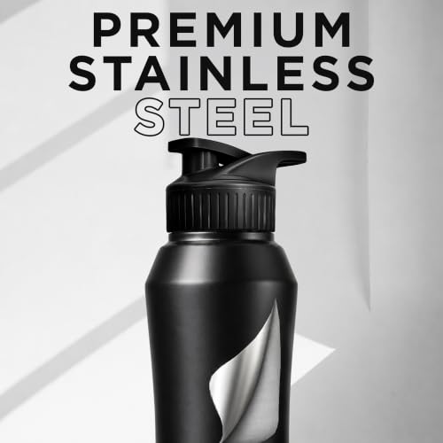 Image of Speedex Stainless Steel Water Bottle 1 Ltr, Leak Proof Sipper Cap, BIS Approved 1000 ml Metal Bottle For Daily, Office, School, Gym, Travel Use for Men, Women, Kids, Adults, Black, Set of 1