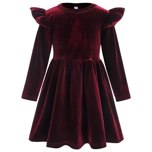 Odizli Kleider für Mädchen Kinder Baby Herbst Winter Langarm Samtkleid A...