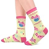 nhnsbdfc Axolotls Socks Funny Gifts White Elephant Gifts for Adults Novelty Axolotl Gift for Women Girls Kids Gag Sock