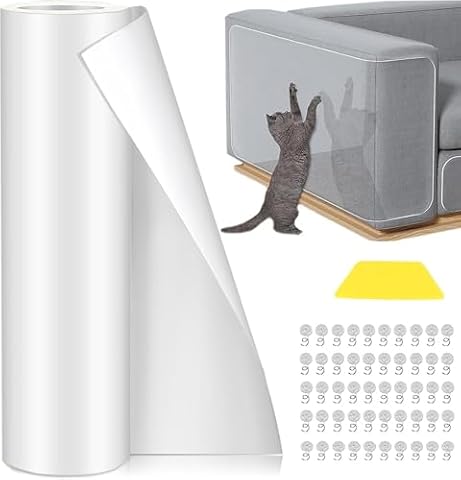 Ochraniacz na sofę przed zarysowaniem kota, odporna na zarysowania naklejka na sofę kot przezroczysta folia, ochrona przed zadrapaniami dla psa i kota, ochrona przed zarysowaniami do mebli, sofy,