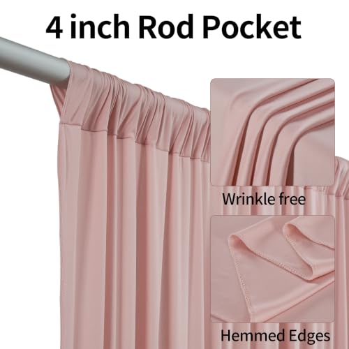 Image of 20ftx12ft Dusty Pink Backdrop Curtains for Parties, Wrinkle Free Polyester Dusty Pink Photo Backdrop Drapes 4 Panels 12 ft Long Back Drop Cloth for Wedding Birthday Photography Background Party