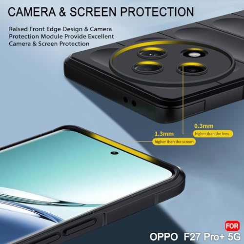 Image of TheGiftKart Liquid Silicon Back Cover Case for Oppo F27 Pro Plus 5G | Shockproof Military Grade Protection | Micro-Fibre Cloth On Inner Side | Built-in Anti-Slip Grip Back Cover Case (TPU, Black)