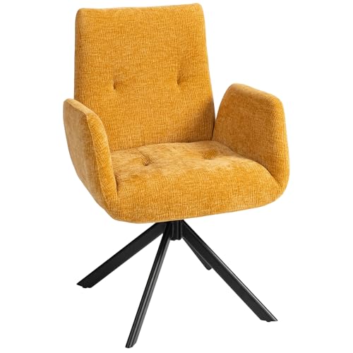 HOMCOM Sessel Drehbar Loungesessel mit Armlehne, Wolle-Leinenoptik,...