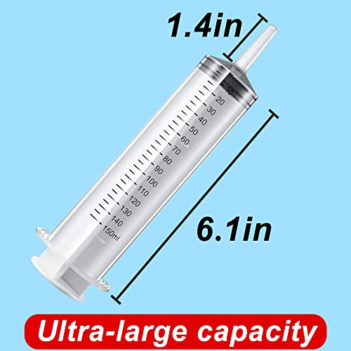 Image of 3 PCS 150 ML Large syringes , Plastic Garden Industrial syringes for Scientific Labs, Measuring, Watering, Refilling,Filtration Multiple Uses