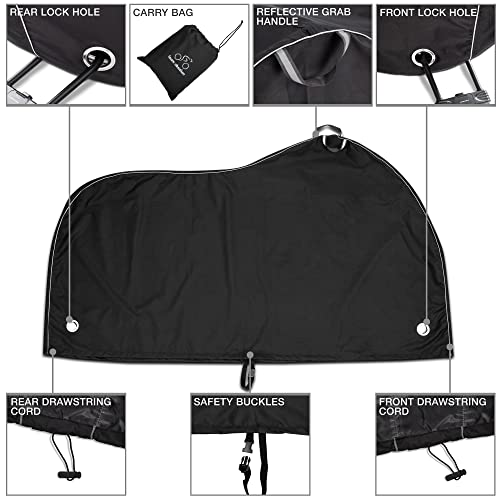 TeamObsidian Bike Cover - Waterproof Outdoor & Indoor Bicycle Storage For 1 to 3 Bikes - Heavy Duty Ripstop 210D Tent Material - Stationary Electric Bike Protection for All Seasons