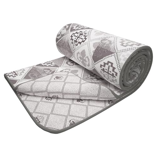Image of Story@Home AC Quilted King Size Bed Cotton 100%| 150GSM 225x240 CM Quilt AC Blanket for Summer | AC Dohar Double Bed | Pale Mauve & white, Abstract & Motif Reversible Design Duvet | All-Season Blanket