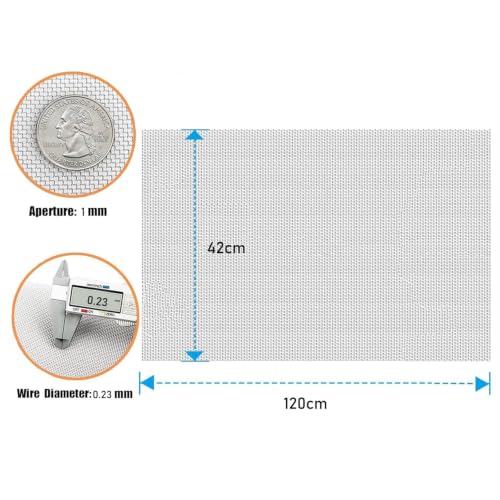 Image of 304 Stainless Steel Woven Wire Fine Screen Mesh Steel Woven Mesh for Filter Mesh, Filtration Cloth (1, 20 Mesh, 42X120CM)
