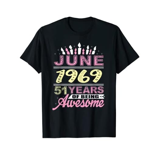 Junio 1969 51 años de edad regalo fiesta de vela de cumpleaños 51 Camiseta