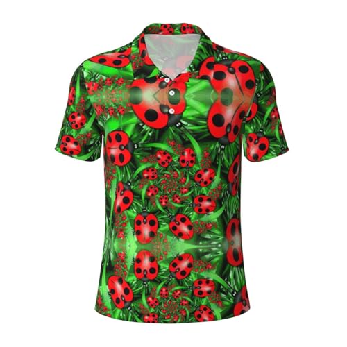 Chemise de golf imprimé coccinelle manches courtes design respirant
