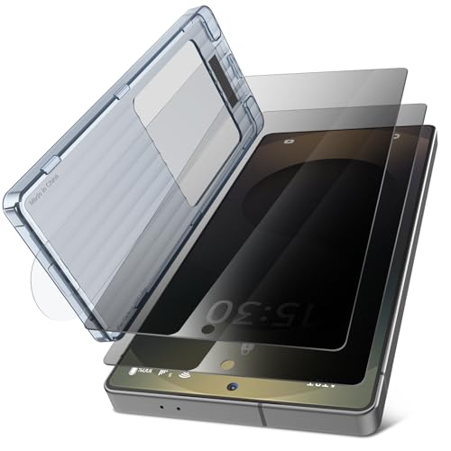 Image of SHILD (Pack of 2) Privacy Tempered Glass Screen Protector for Samsung Galaxy S25 Ultra (6.9-inch) | 9H Hardness | S-Pen Compatible | 100% Fingerprint Unlock | HD Clarity | Easy Installation Tray | Anti-Spy Privacy Protection