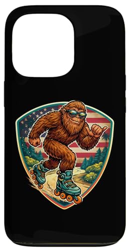 Sasquatch Rollerblading�r�b�O�t�b�g�V���J���[���[�u���[�h�A�����J�� �X�}�z�P�[�X iPhone 13 Pro �p