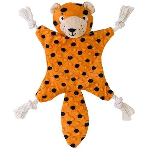 SHARLOVY Giocattolo per cani senza imbottitura per masticatori aggressivi, cigolante con nodi in corda, giocattoli da masticare per cuccioli di peluche per dentizione, corda interattiva durevole per