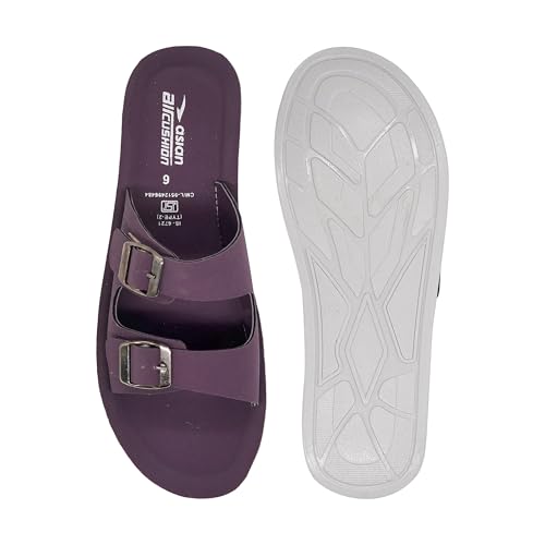 Image of ASIAN PL-908 Cushion Slippers for Women | Stylish Double Buckle Slip-Ons | Soft Air Cushion Comfortable Footbed | Lightweight Daily Wear Casual Flats for Indoor Outdoor Use