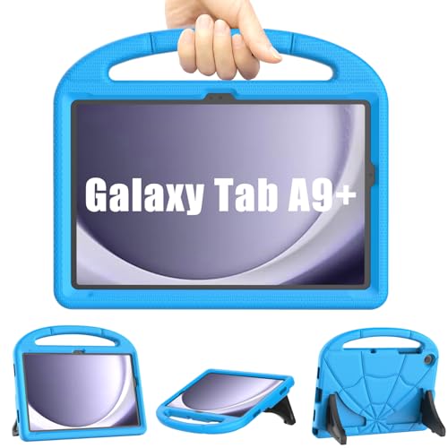 Kids Case for Samsung Galaxy Tab A9 Plus 11 inch 2023, Mansiruyi Lightweight Shockproof Samsung A9+ Plus Tablet Case with Handle Stand for Samsung Galaxy A9 Plus Tablet (SM-X210/X216/X218)-Blue