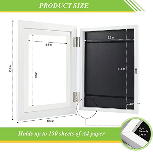 10.4X13.8Inch Shadow Box Frame Display Case, Great For Collages, Collections, Mementos, Artwork Document Certificate Oil Painting Storage Box Flip-Up Photo Frame, 2 Pack #TOP6