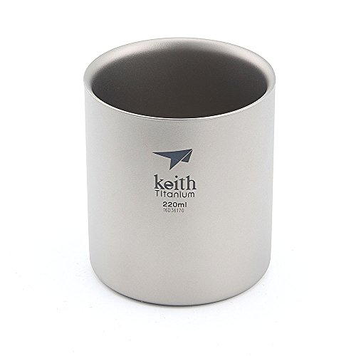 Keith 220ml/600ml Titanium Mug Vacuum Cup Double Walled Ultralight Titanium Mugs Cups Lightweight Portable Camping Hiking (Ti3301-220ml) - Image 3