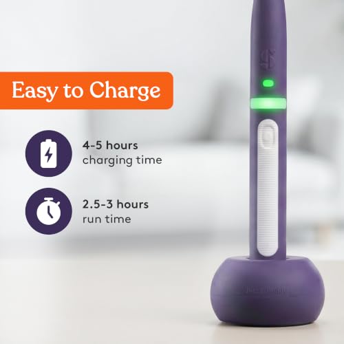 Image of Special Supplies Rechargeable Buzz Buddy Oral Motor Stimulation kit with 12 Soft Textured Interchangeable Heads, Calm Sensory Needs, Support Speech, and Stimulate Self Feeding (Purple)