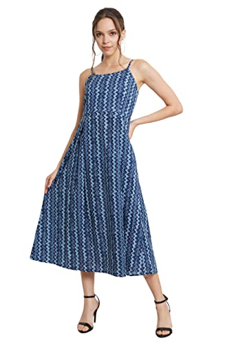 COTLAND Fashions Breathable Cotton Printed A-Line Midi Dress for ...