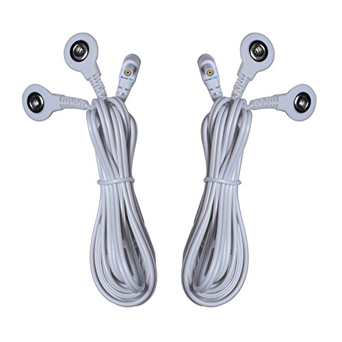 Image of Discount TENS - 2.35mm Plug Lead Wires - 2 Snap Connectors - Pack of 2 | Molded strain-relief sleeves, durable flexible insulated cable resists kinking and breakage, connects 2 electrodes per wire