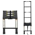 Telescopic Ladder, 8.5FT RIKADE Aluminum Telescoping Ladder with Non-Slip Feet, Portable Extension Ladder for Household and Outdoor Working,330lb Capacity Black