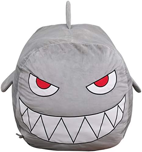 Shark Stuffed Animal Toy Storage Boys Bean Bag Chair Cover Velvet Extra Soft Large Size Storage Stuff Organization Replace Mesh Toy Hammock for Kids Toys Blankets Towels Clothes Household Supplies