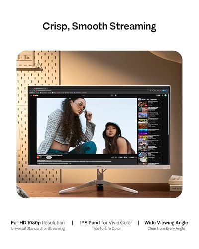 Image of Pixio PX246 Wave White 24 inch 120Hz 1080p IPS Panel Adaptive Sync Gaming Monitor with White HDMI 2.1 Cable Ultra Certified Ultra High Speed 6FT 8K 60Hz 4K 120Hz Nylon Braided