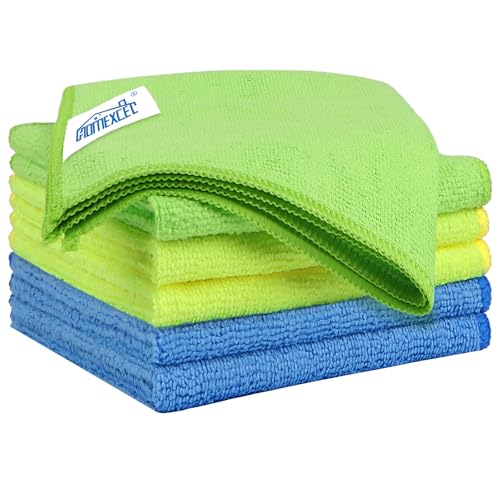 HOMEXCEL Microfiber Cleaning Cloth 6 Pack, 12.5 x 12.5 Inch Microfiber Towels for Cars, Ultra...