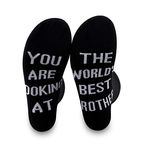 PXTIDY 2 Pairs Funny Brother Socks Awesome Brother Gifts World's Best Brother Crew Socks Gift for Big Brother Best Brother Ever Gift(BEST BROTHER)