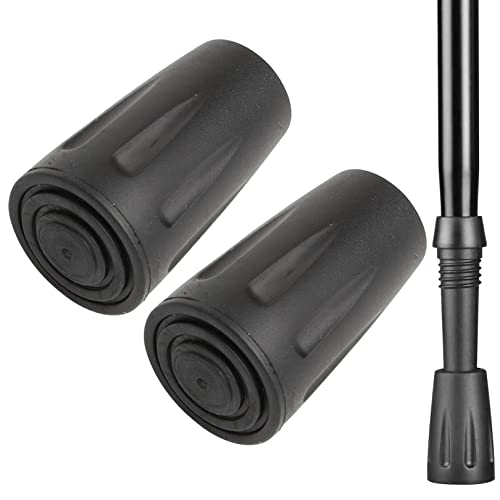 2 Pcs Walking Stick Rubber Tips Replacement Rubber Pole Ends Trekking Poles CapsTrekking Pole Tip Protector 11mm Replacement Feet Rubber Ends Caps for Walking Sticks Hiking Sticks