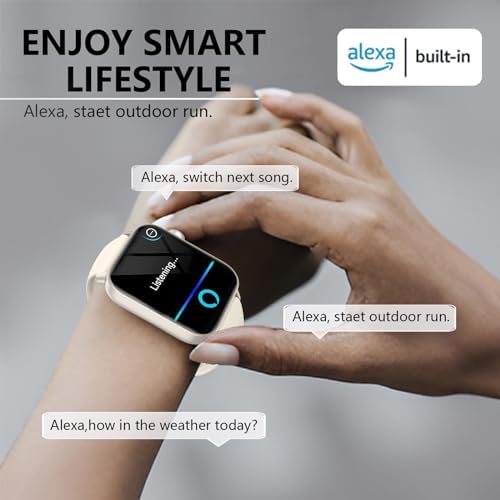 Smart Watch for Men and Women - Alexa Built-in Smartwatch with Heart Rate, Sleep and Blood Oxygen Monitor,24/7 Heart Rate Auto Image Correction, Portable Smartwatch Dynaudio Speakers 3