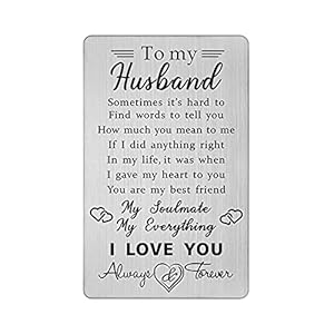TANWIH Husband Wallet Card Gift from Wife, I Love You Cards Gifts for Him Husband, Unique Birthday Gifts For My Husband…