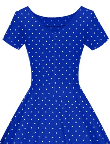 Image of GownTown Women's 1950s Vintage Dresses Short Sleeves Cocktail Stretchy Party Dresses with Pocket