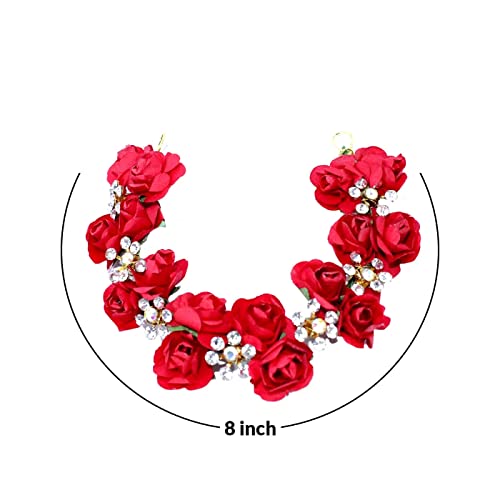 Image of Majik Bun Decoration Hair Gajra For Women And Girls Wedding, Party Hair Decoration Hair Accessories (Red)