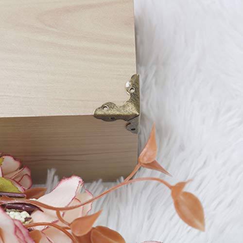 Image of uxcell Box Corner Protector Bronze Tone Vintage Triangle Frame Corner Edge Protector for Desks Jewelry Box Furniture Guard Pack of 4