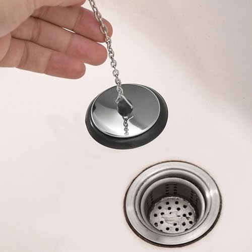 Tapón de goma para fregadero y bañera, uso múltiple, con gancho manual, 40 mm miniatura 2