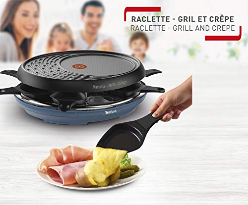 Tefal Colormania Raclette 3-in-1 Raclettegerät für Grill und Pfannkuchen, Antihaftbeschichtung, Easy Plus, 8 Schalen, spülmaschinenfest… – Ansicht 3