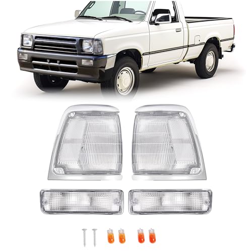 HECASA 4PCS Corner Lights+Turn Signal Lights Compatible with 1992-1995 Toyota Pick-Up Truck Replacement for 8162035100 Corner Lamps Turn Signal Lamps Assembly Clear Lens Drive & Passenger Side