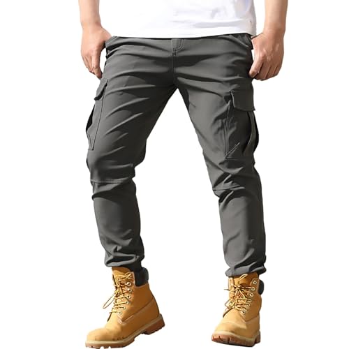 Generisch Pantalones de senderismo largos para hombre, pantalones cargo para hombre, pantalones tácticos, multibolsillos, pantalones de montañismo, transpirables, pantalones de trekking, cómodos